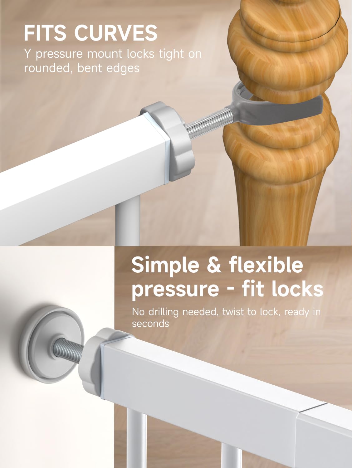 PLZOIT metal-frame gate offers durable, chew-resistant safety