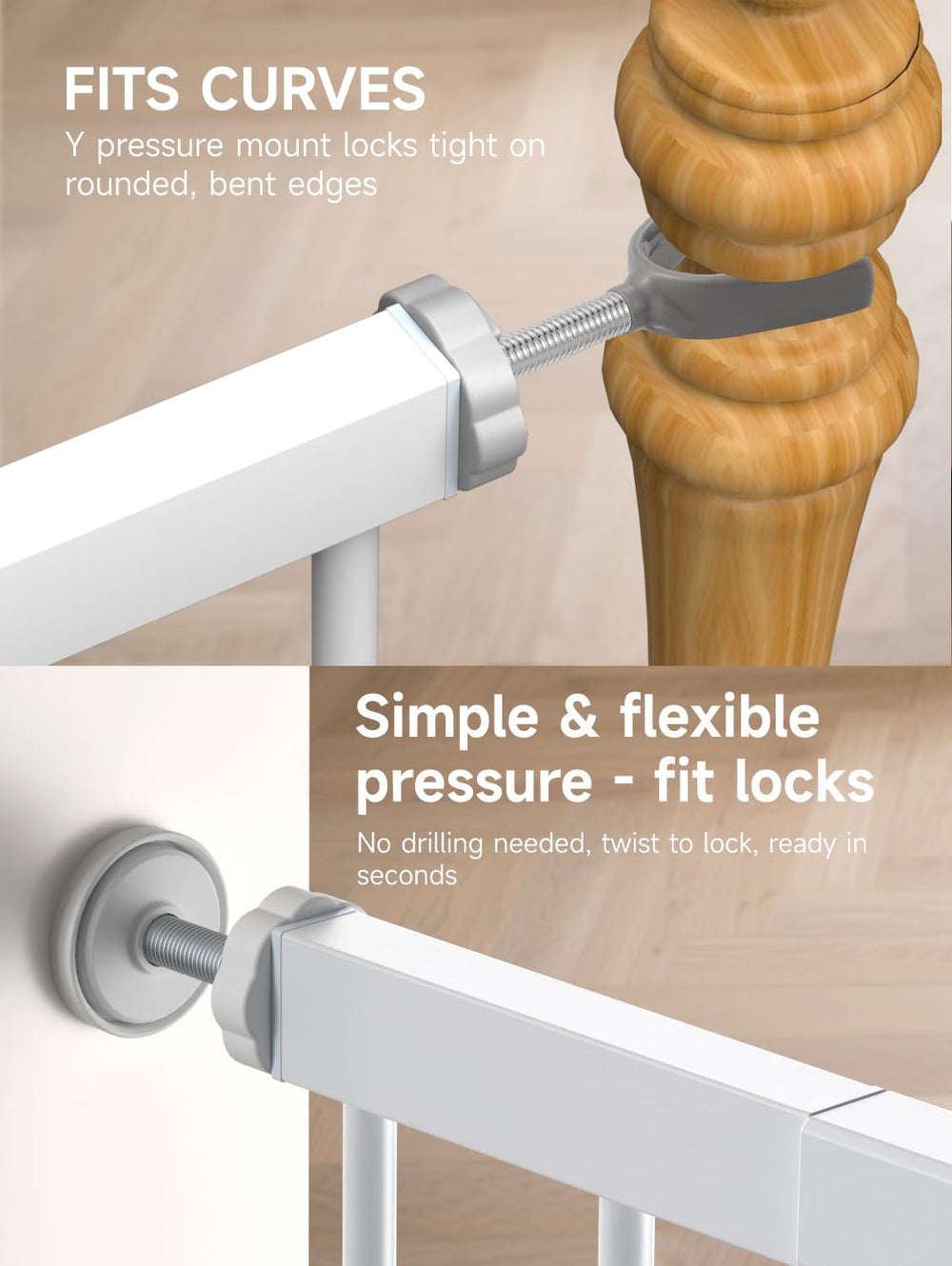 PLZOIT metal-frame gate offers durable, chew-resistant safety