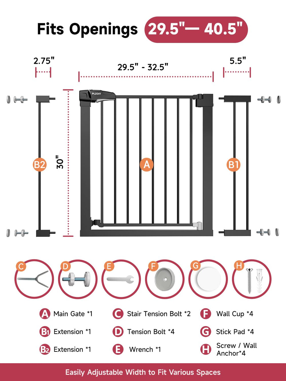 PLZOIT baby gate-wall-protections emphasizes damage-free mounting hardware.