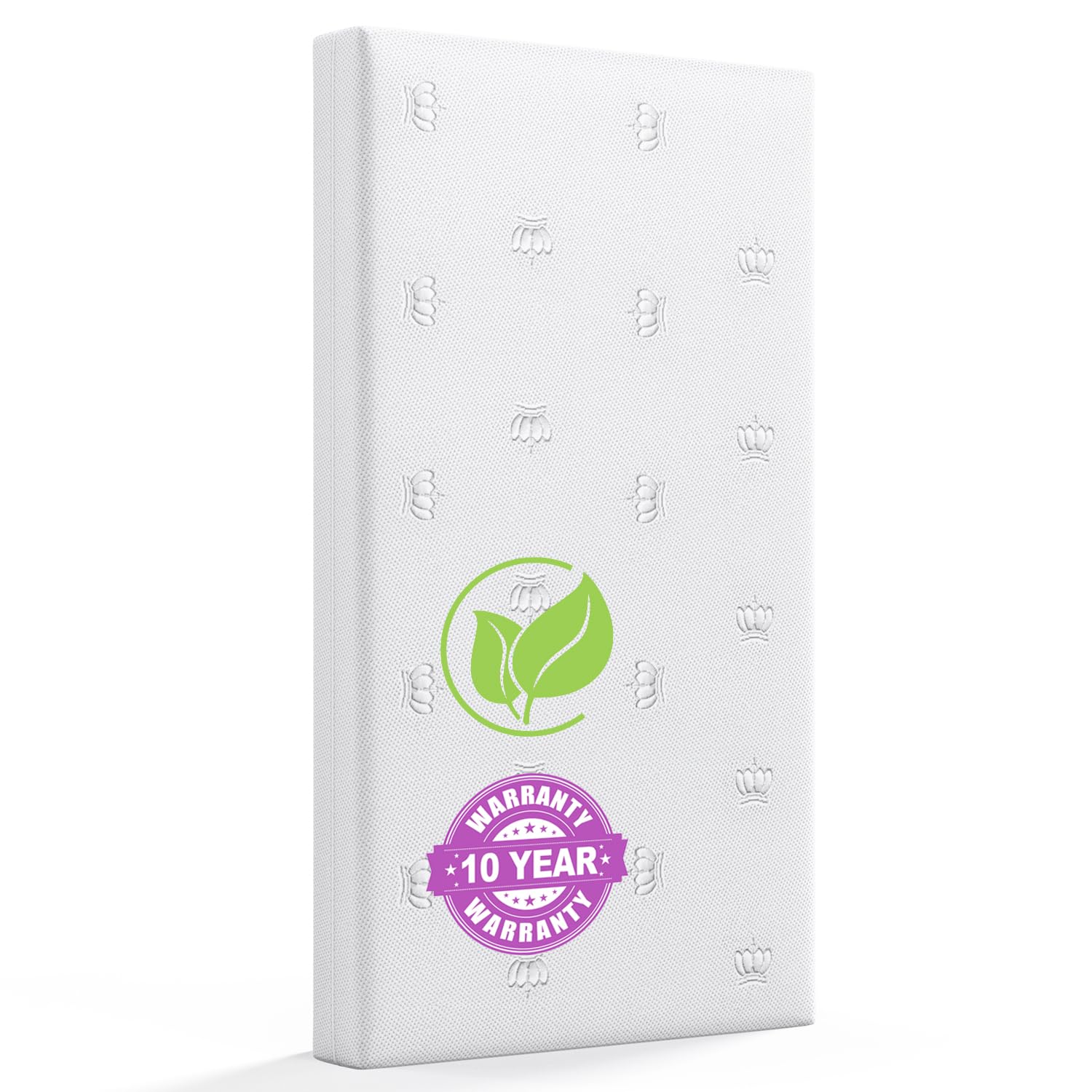 PLZOIT breathable crib mattress fabric close-up showing soft, hypoallergenic surface for gentle baby sleep.