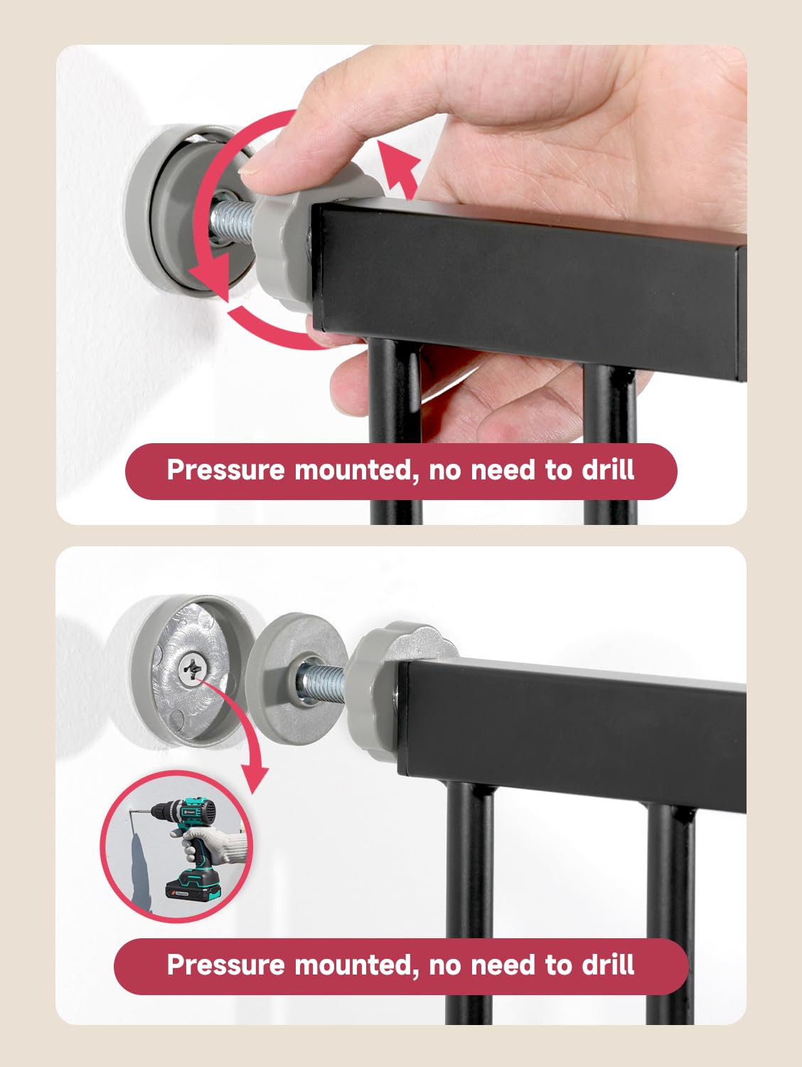 PLZOIT chew-proof metal gate ensures safe indoor use