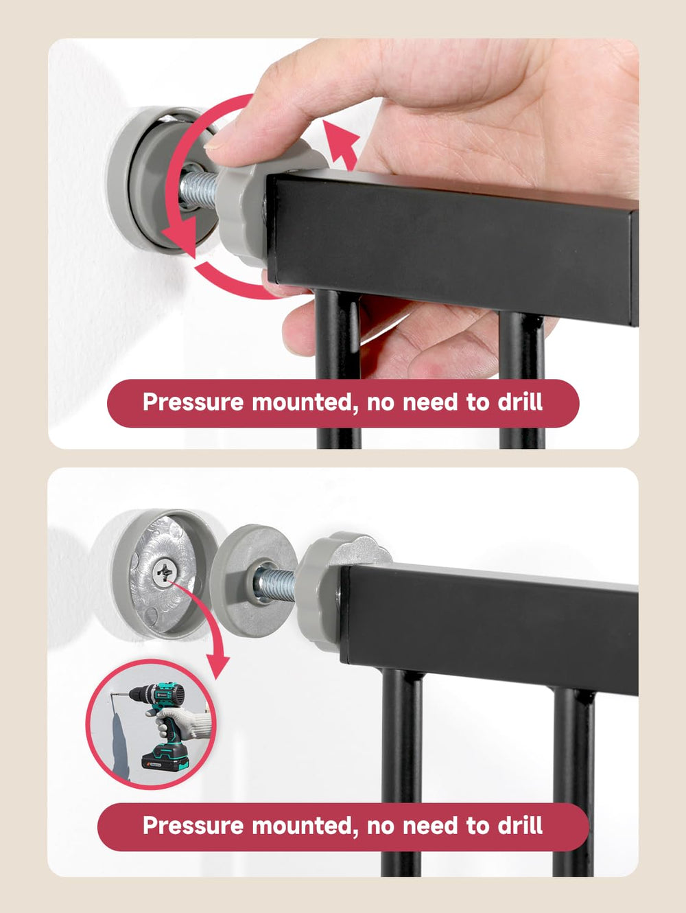 PLZOIT chew-proof metal gate ensures safe indoor use