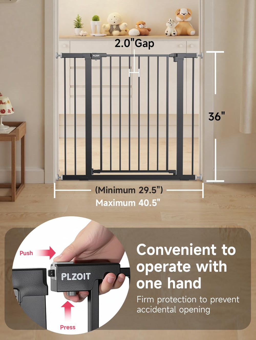 PLZOIT double-lock system highlights child safety feature