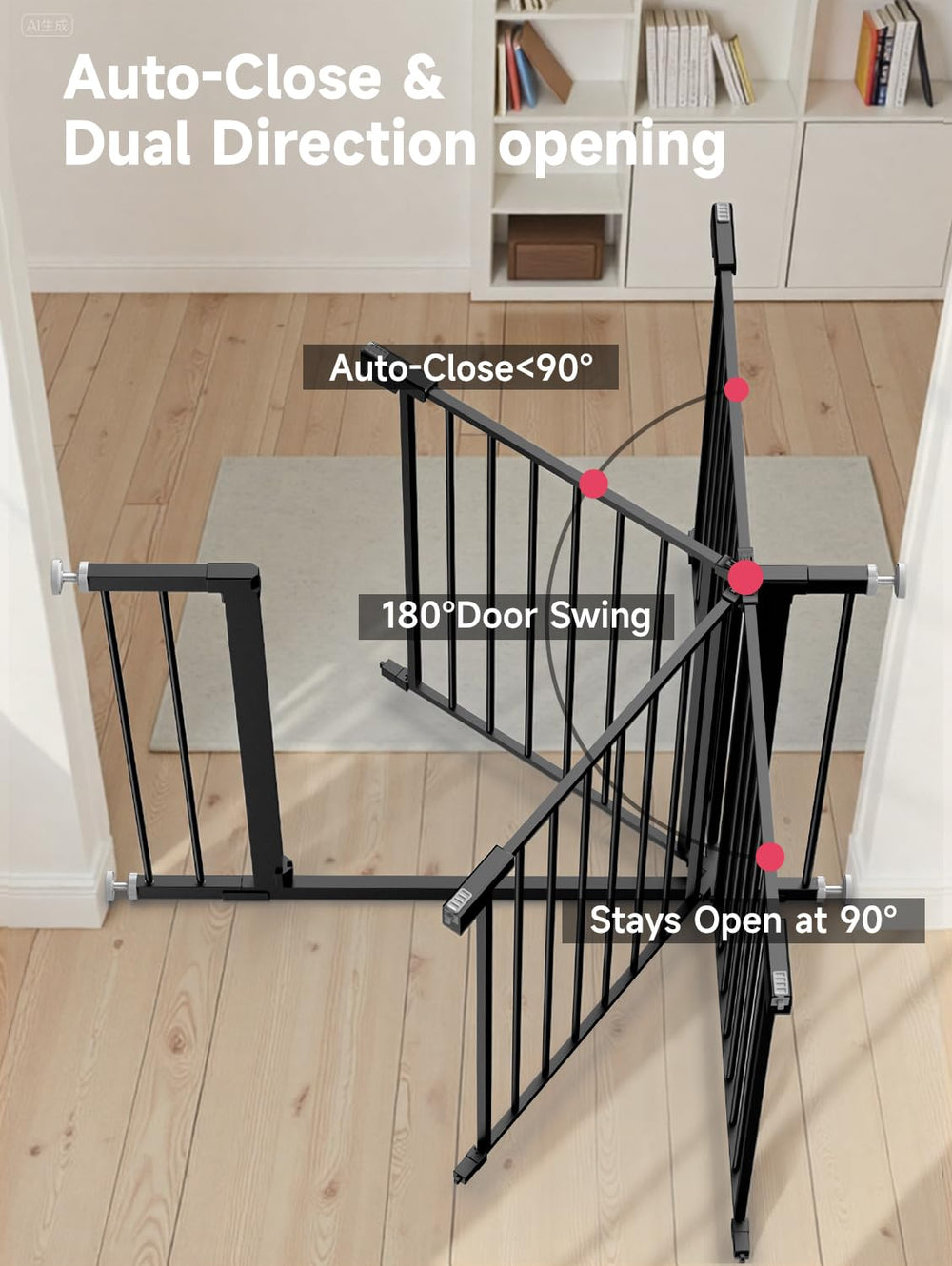PLZOIT extensions 29.5 to 40.5 inch expanding gate for wide openings