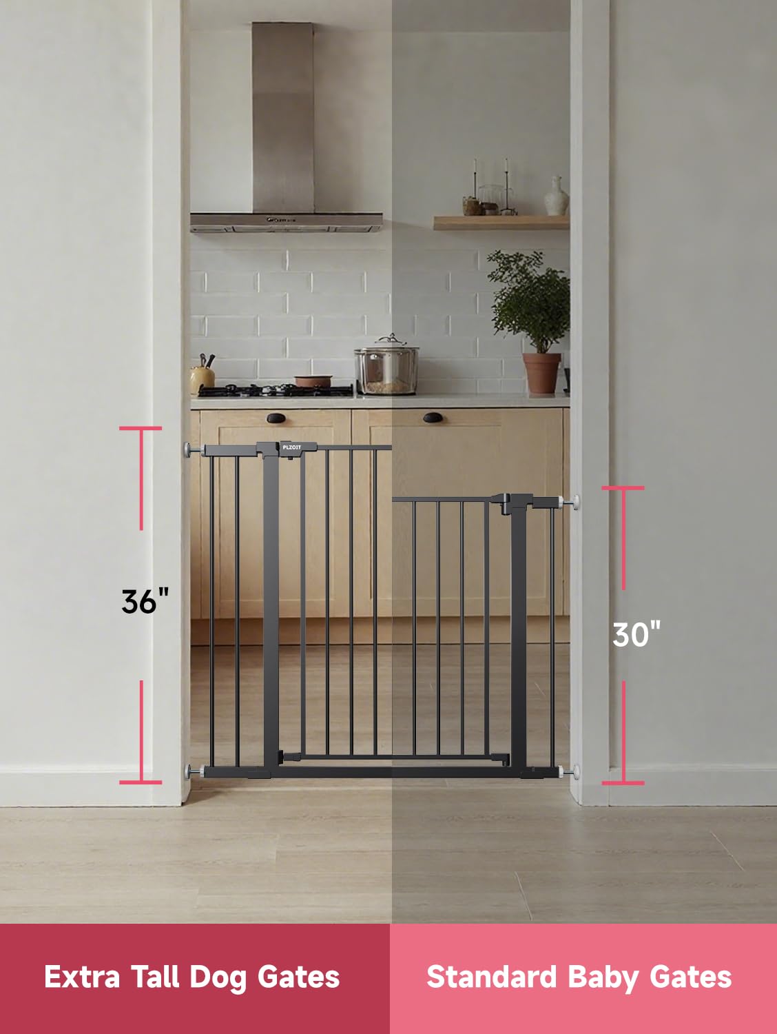 PLZOIT pet gate for doorways close up demonstrating containment for pets