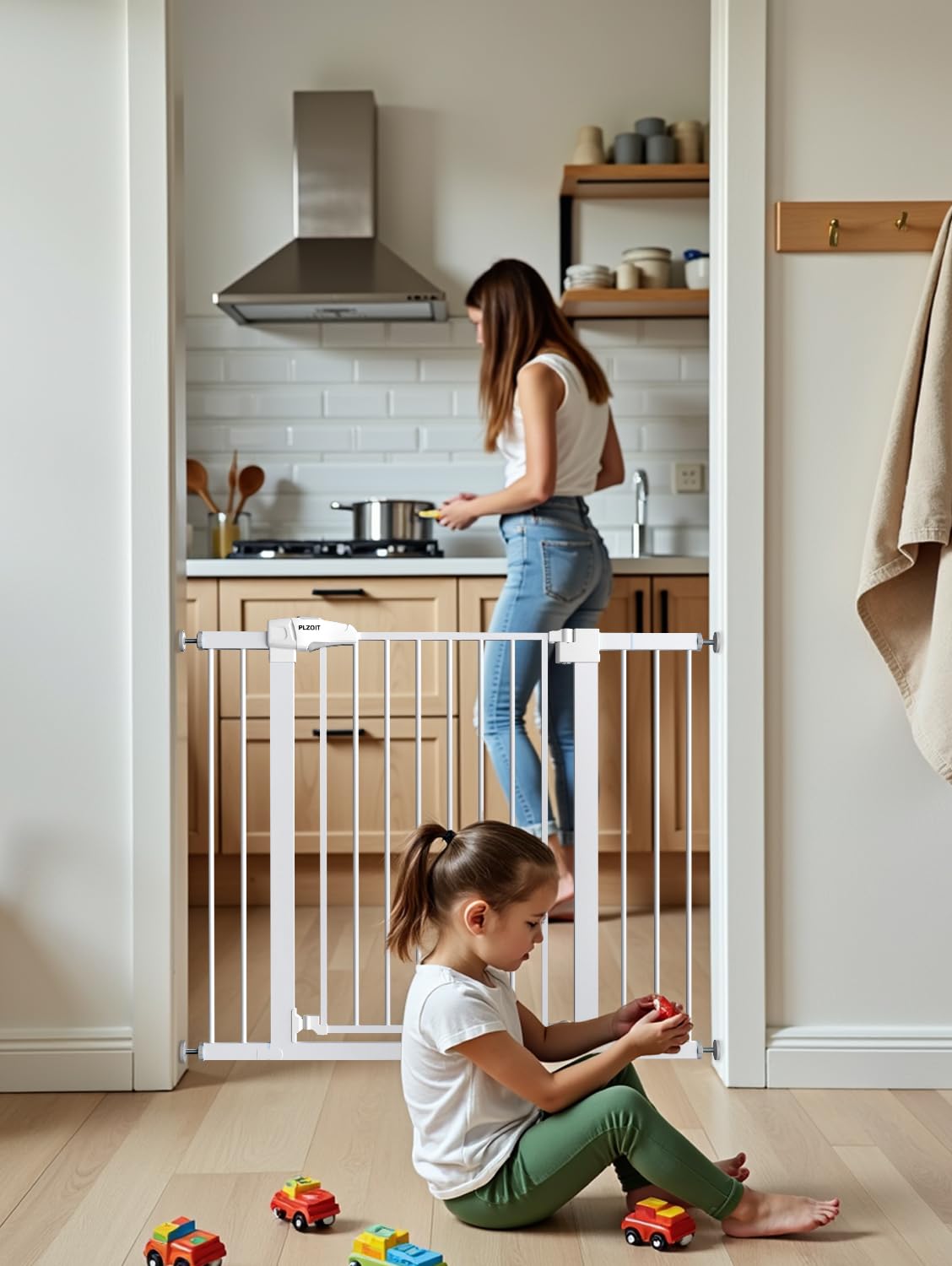 PLZOIT walk-through 23.6 inch wide gate makes passing through easy.