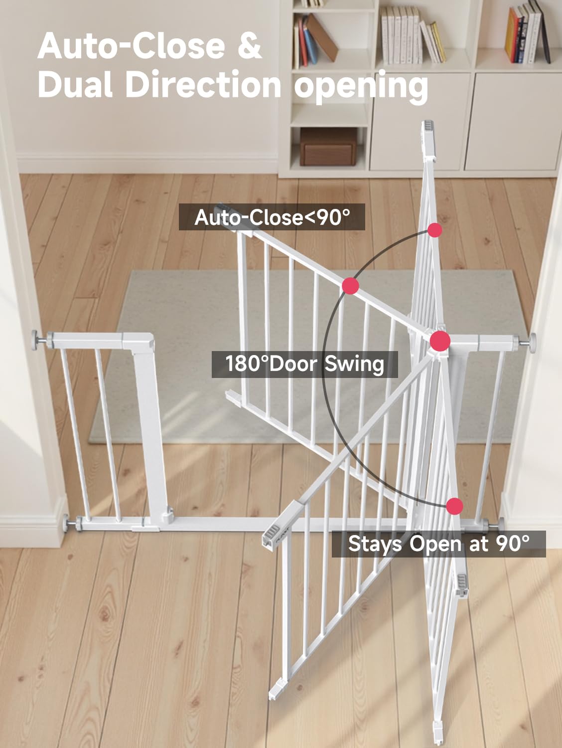 PLZOIT adjustable width gate fitting a 29-5 to 40-5in opening