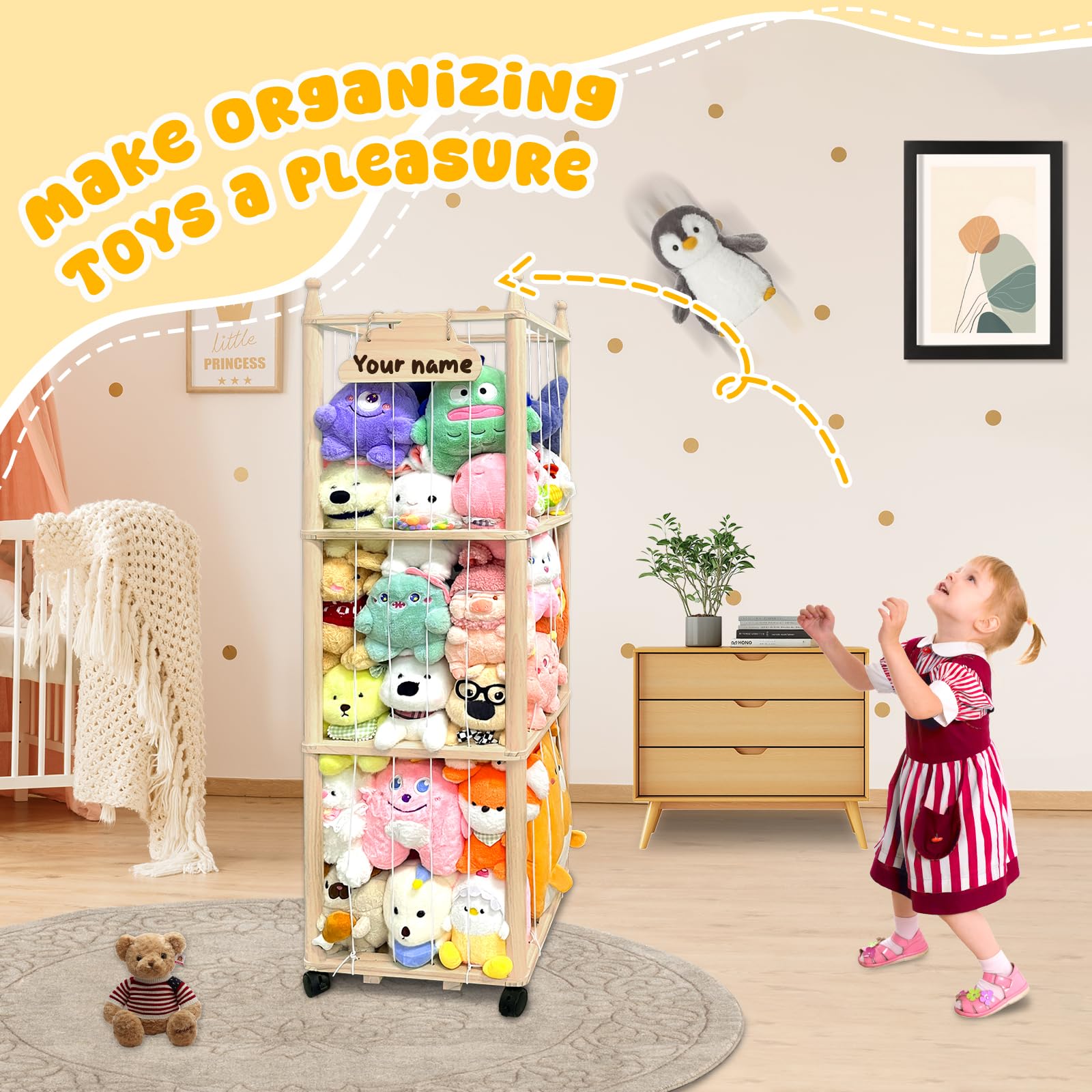 Pmbqifay stuffed animal zoo storage in playroom use case showcases display and access