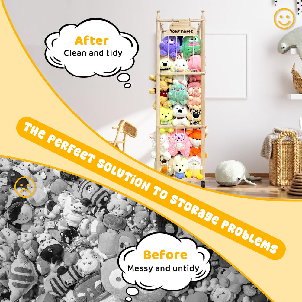Pmbqifay stuffed animal zoo storage wheels brake close-up facilitates easy relocation