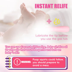 PNSHOL gas-relief tube close-up emphasizes gentle tip and safety.