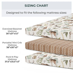 Pobibaby 2-pack mini-crib-sheet woodland pattern on crib