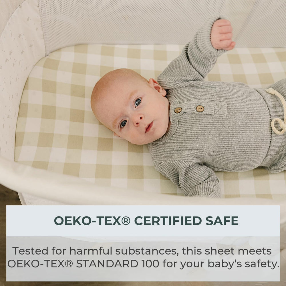 Pobibaby bassinet sheets easy-care—wrinkle-free for busy mornings.