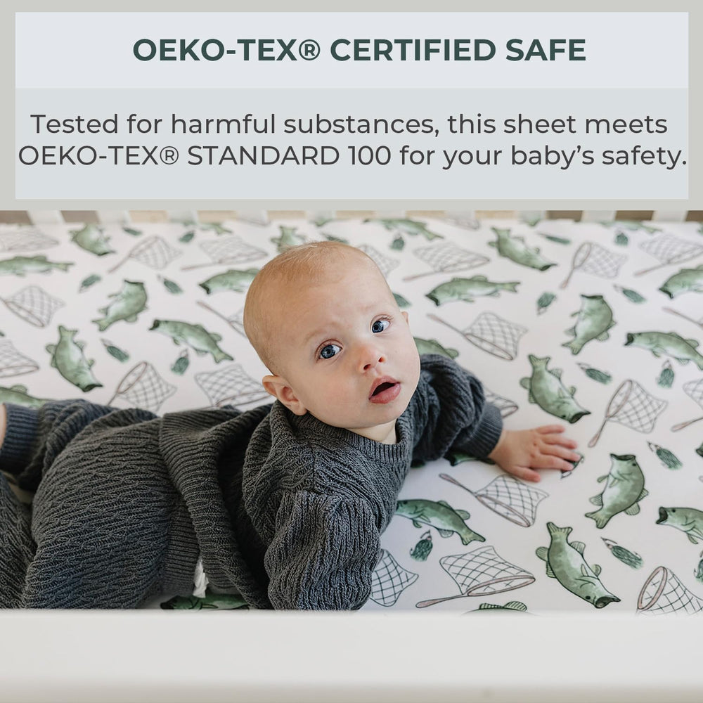 Pobibaby crib sheets in use on standard mattress for cozy sleep