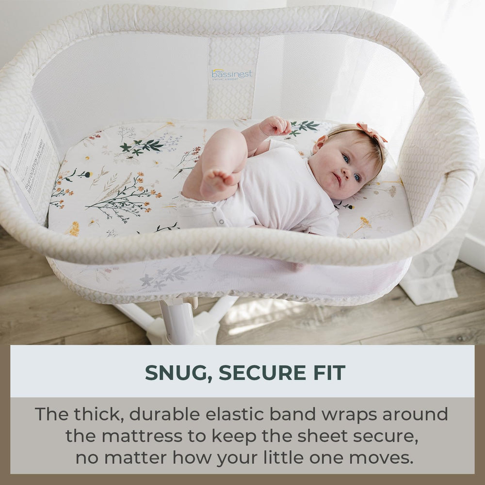Pobibaby elastic-all-around fit ensures secure, safe bedding around the mattress