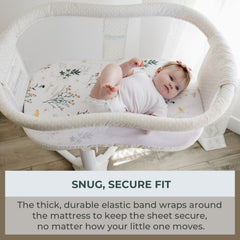 Pobibaby elastic-all-around fit ensures secure, safe bedding around the mattress