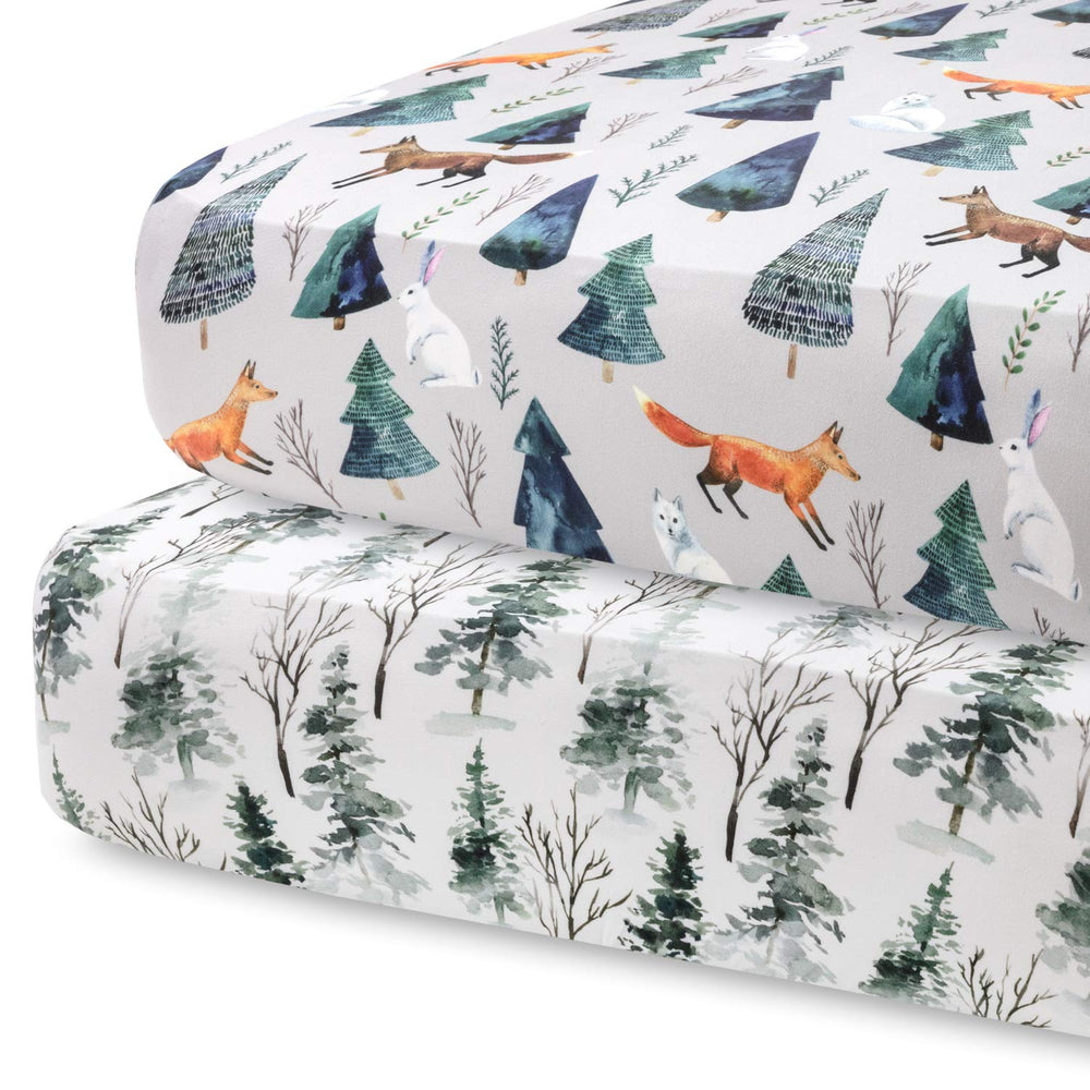 Pobi Baby Magical 2-pack crib sheets box shows convenient packaging for quick nursery swaps.