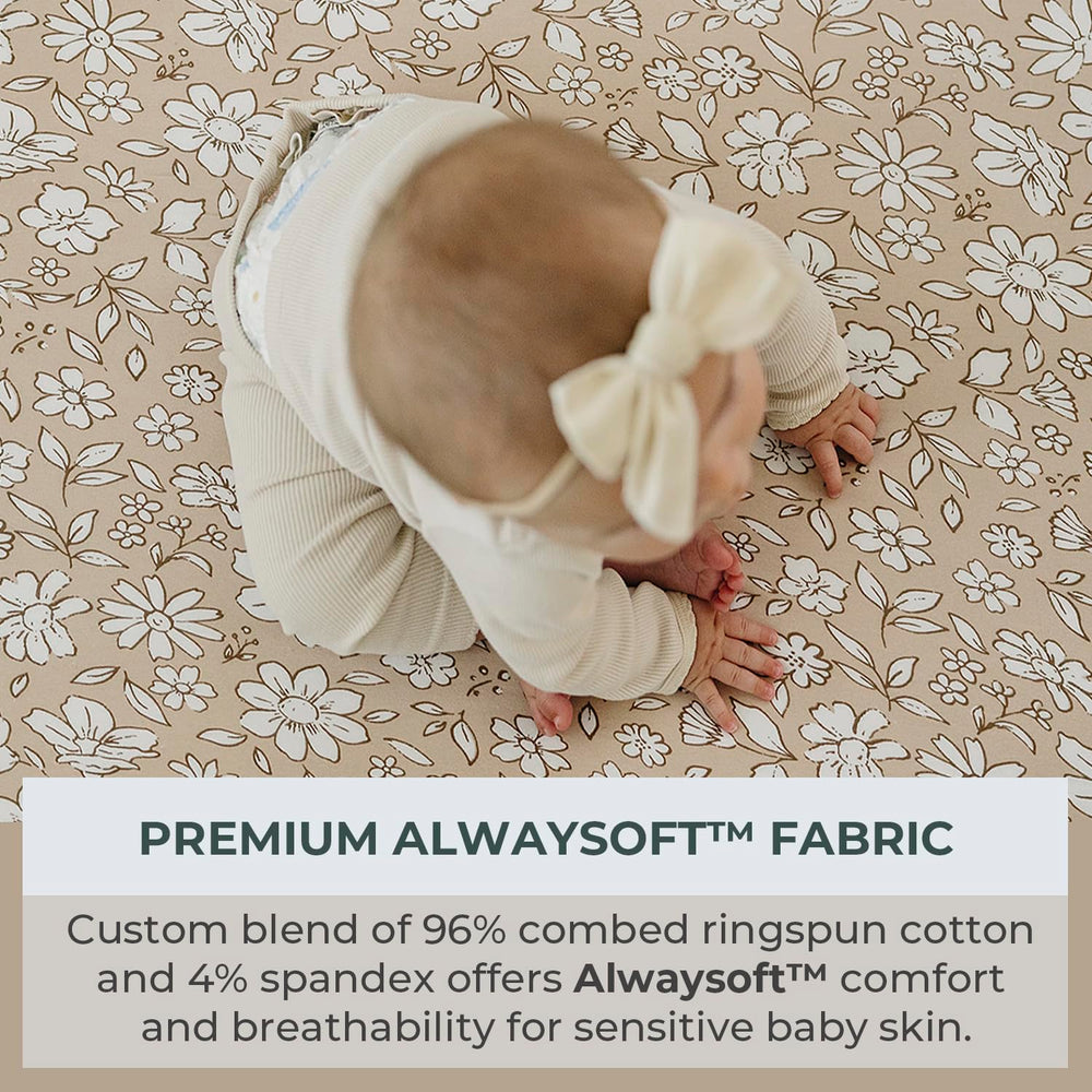 Pobibaby Meadow bassinet sheets tight fit ensures secure sleep surface