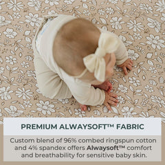 Pobibaby Meadow bassinet sheets tight fit ensures secure sleep surface