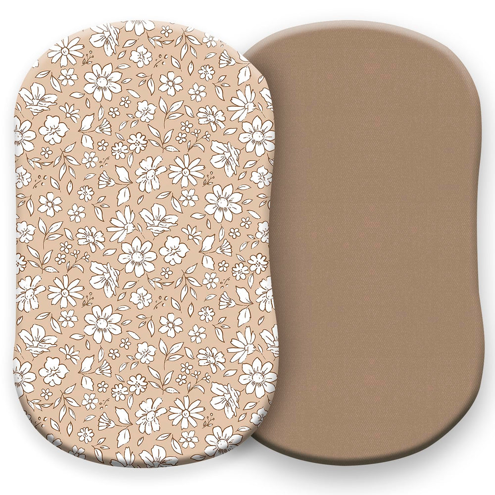 Pobibaby Meadow bassinet sheets two-pack offering soft, breathable comfort for quick, tidy swaps