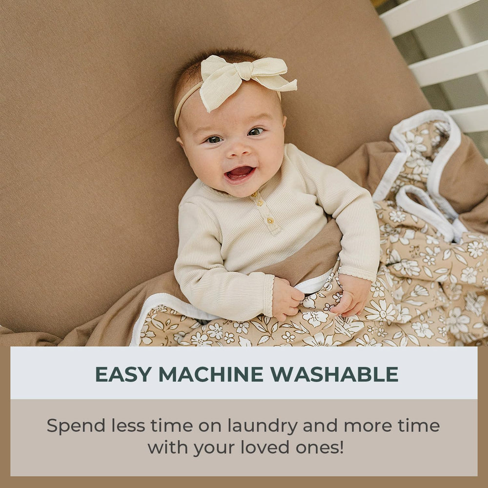 Pobibaby Meadow two-pack crib sheets make a practical baby registry gift idea.