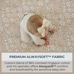 Pobibaby Meadow soft-jersey crib sheet ensures easy changes with snug two-pack convenience.