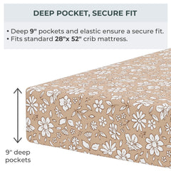 Pobibaby Meadow wrinkle-free crib sheet stays smooth after washes for quick outfit changes.