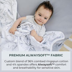 Pobibaby Premium 3-Layer Blanket close-up weave demonstrates durable ALWAYSOFT fabric