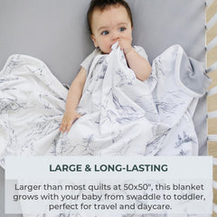 Pobibaby blanket 50x50 on crib highlights year-round warmth and coverage