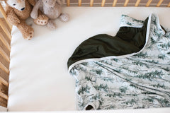 Pobibaby soft neutral baby blanket woodland design for soothing nursery decor