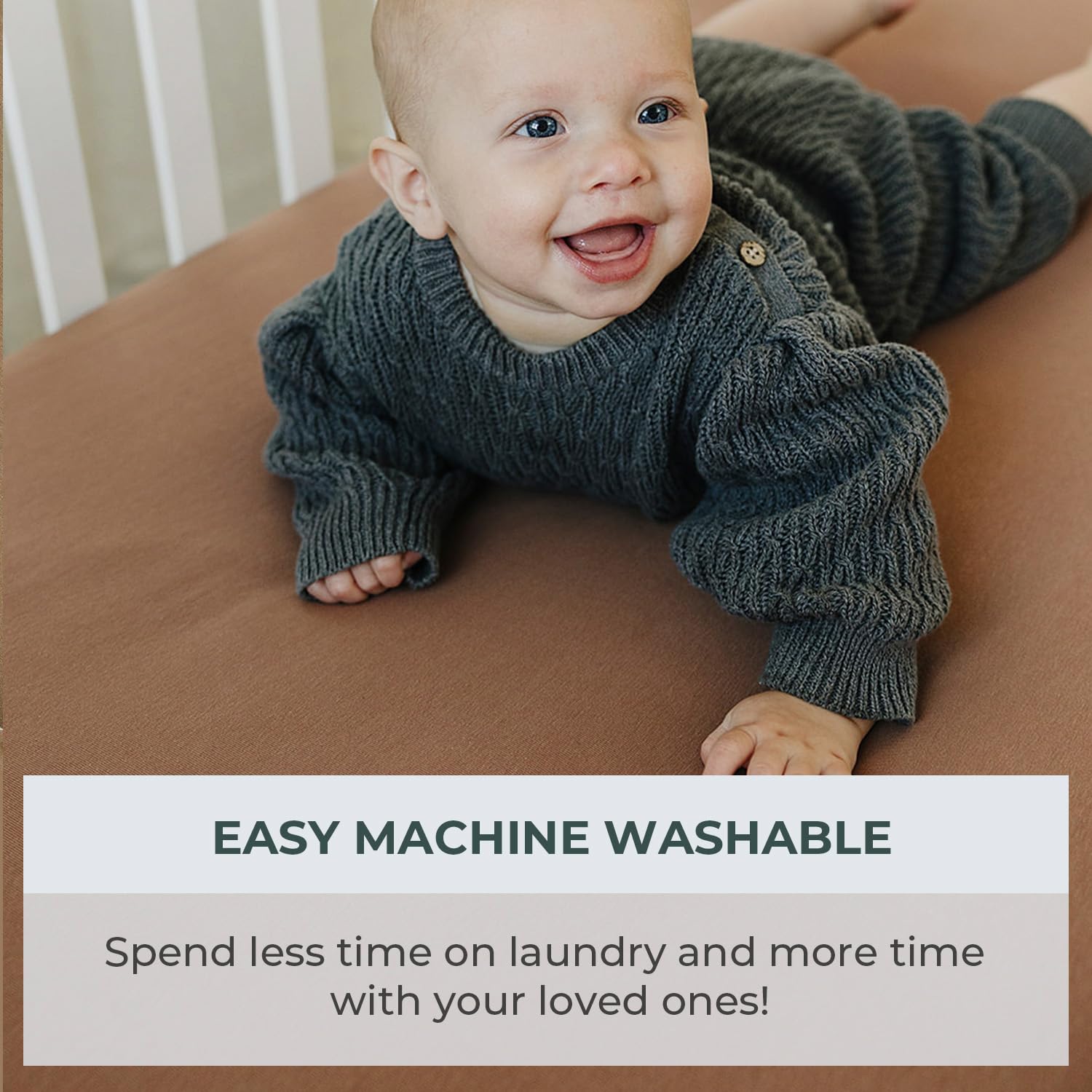 Pobibaby stylish nursery setup with Gone Fishing sheets creates a coordinated, cozy sleep space