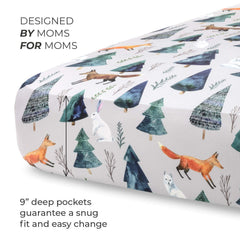 Pobi Baby two-designs crib sheets pack demonstrates easy mix-and-match options.