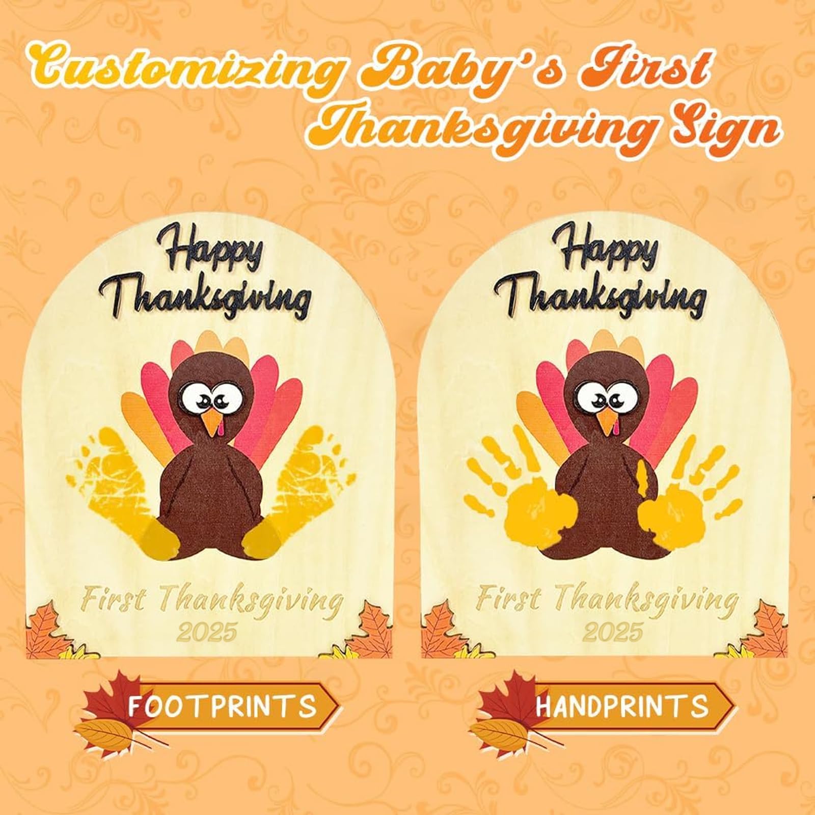 Poceton wooden handprint turkey sign boosts preschool creativity.