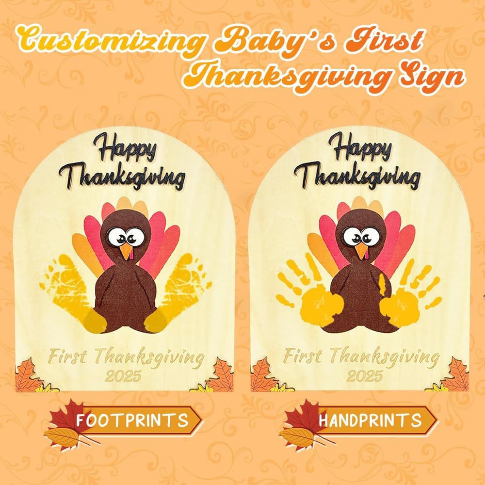 Poceton wooden handprint turkey sign boosts preschool creativity.