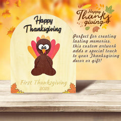 Poceton handprint turkey sign in classroom style supports motor skills.
