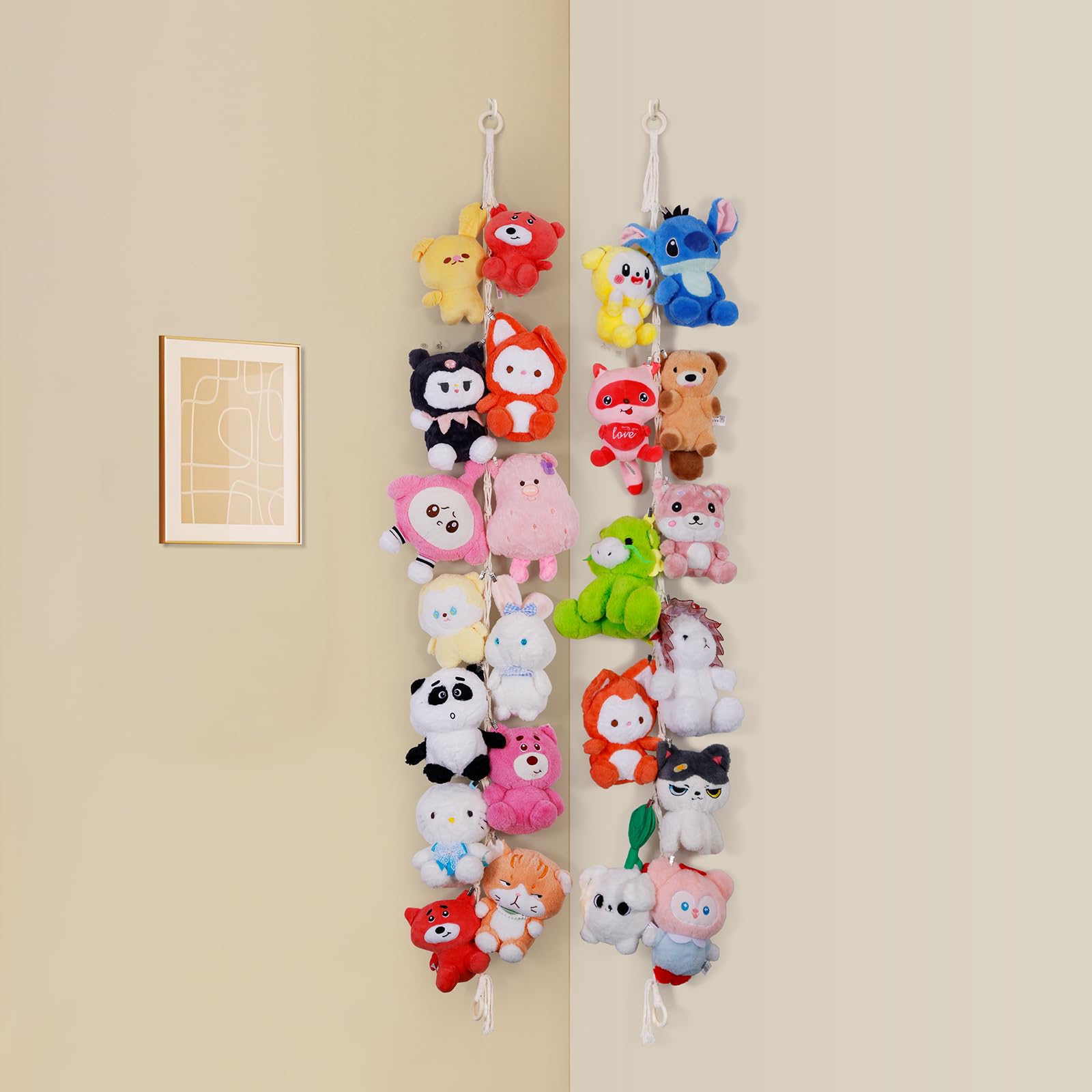 Poefditev stuffed-animal-storage-chain 78-inch length keeping plush toys neatly organized and off the floor