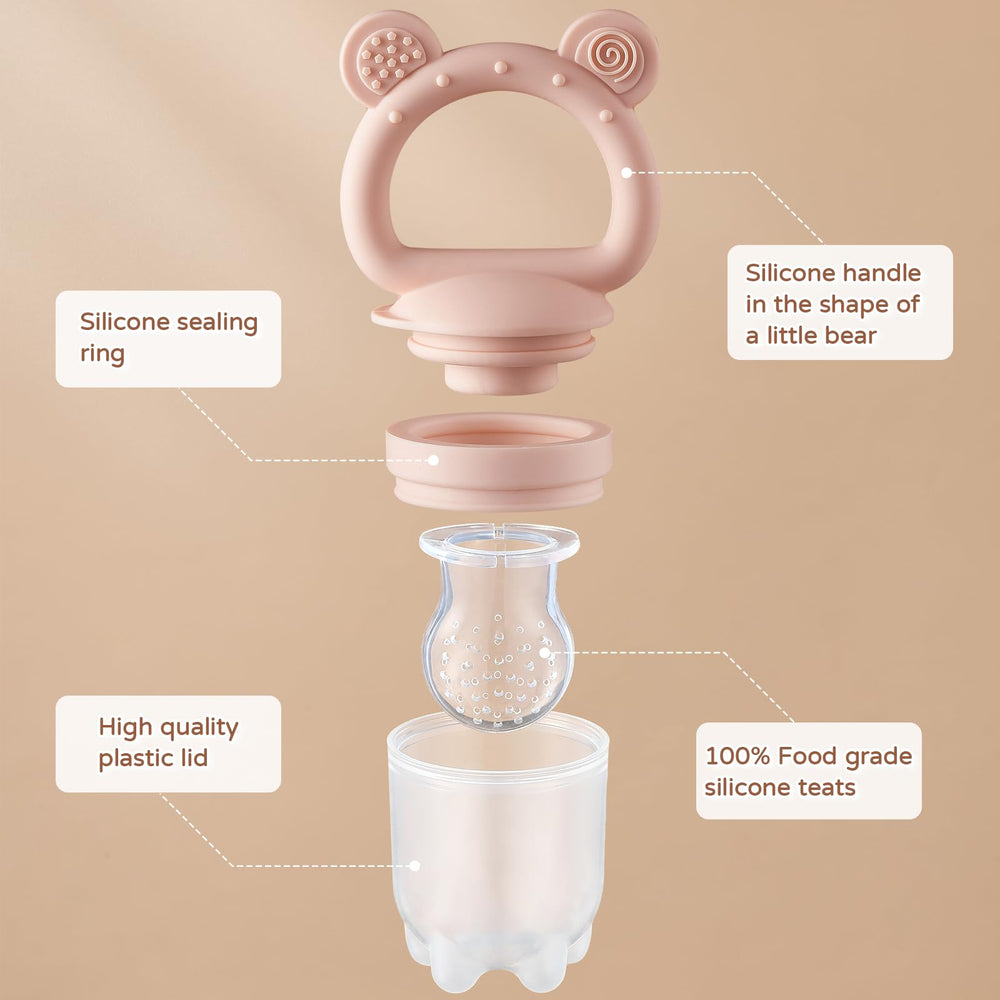 POIKSHARK 2-pack feeder-teether set demonstrates dual-use design for feeding and teething relief