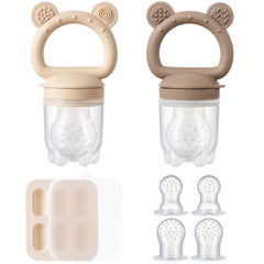 POIKSHARK 2-pack silicone baby fruit feeder supports safe self-feeding.