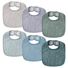 POIKSHARK 6-pack green front view showing soft muslin fabric and daily drool protection
