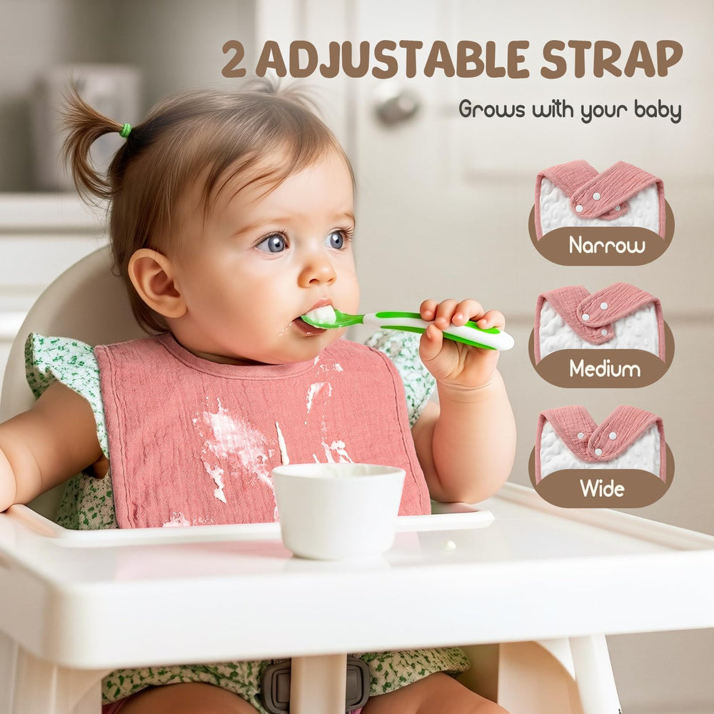 POIKSHARK Bib adjustable snaps for a growing baby comfortable fit.