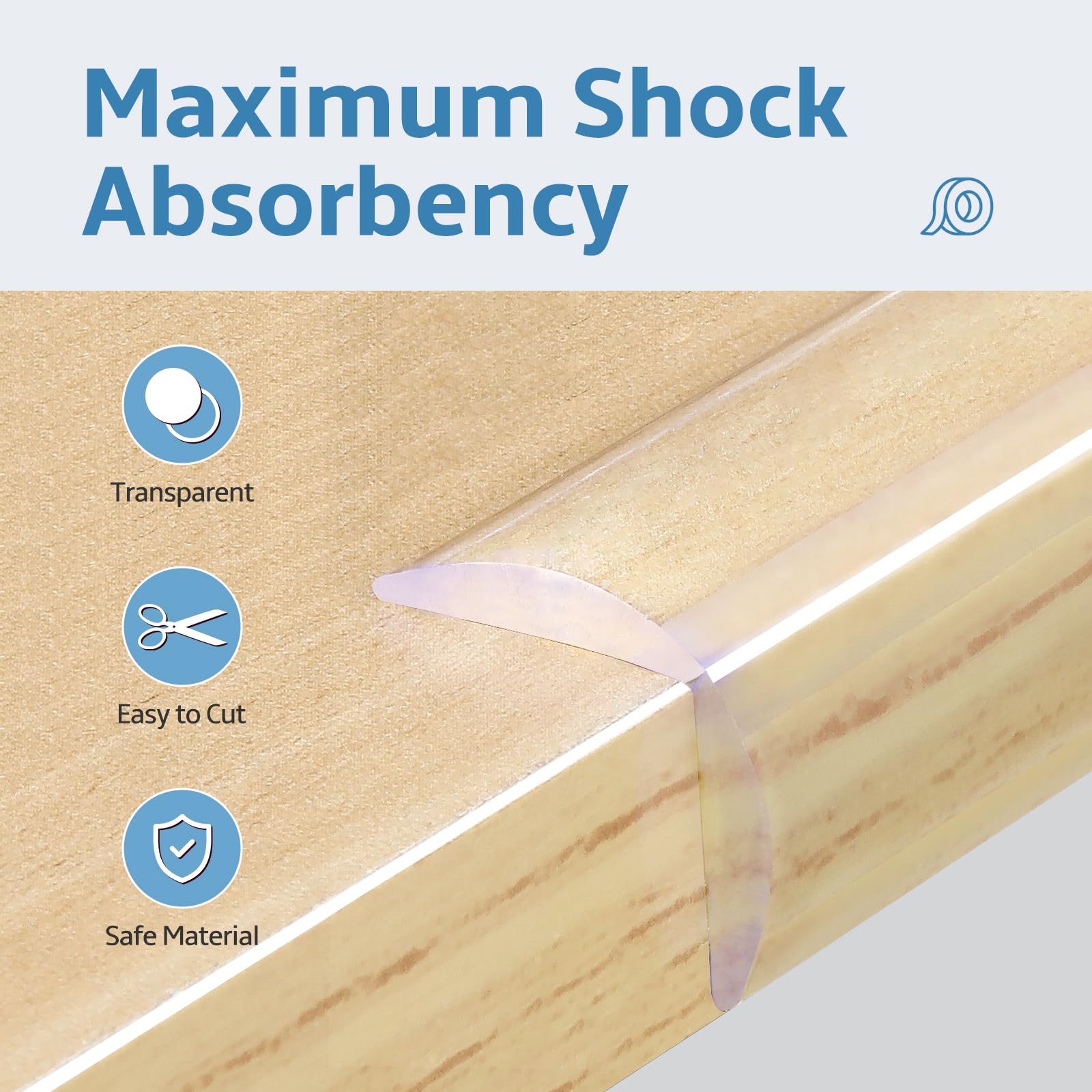 POIKSHARK corner guards with eight corners protect sharp furniture edges.