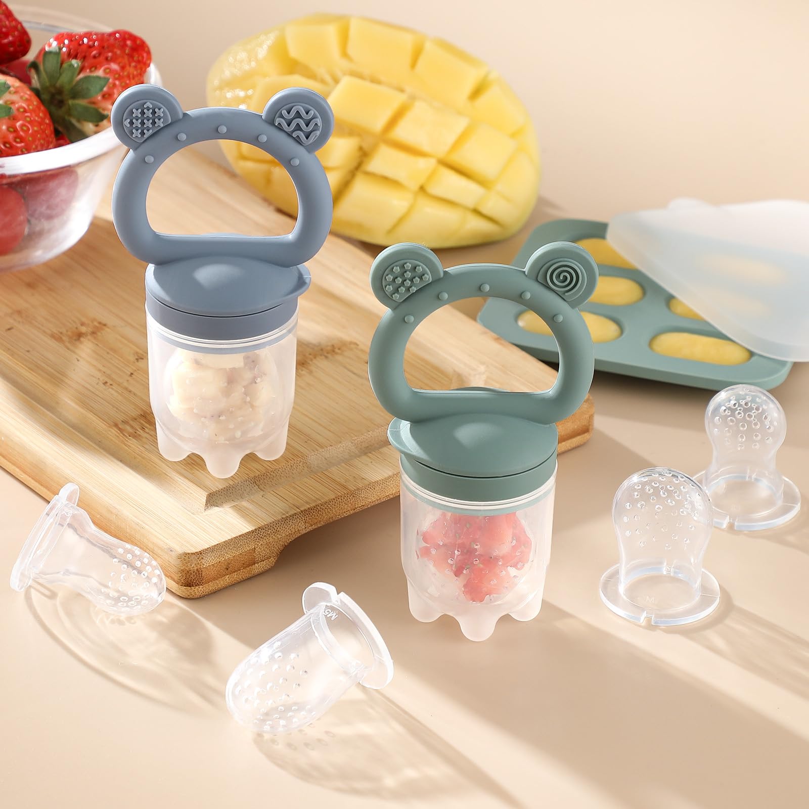 POIKSHARK in-use image shows self-feeding and teething use