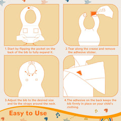 POIKSHARK-on-the-go-bib-pack is lightweight and travel-friendly for meals away from home