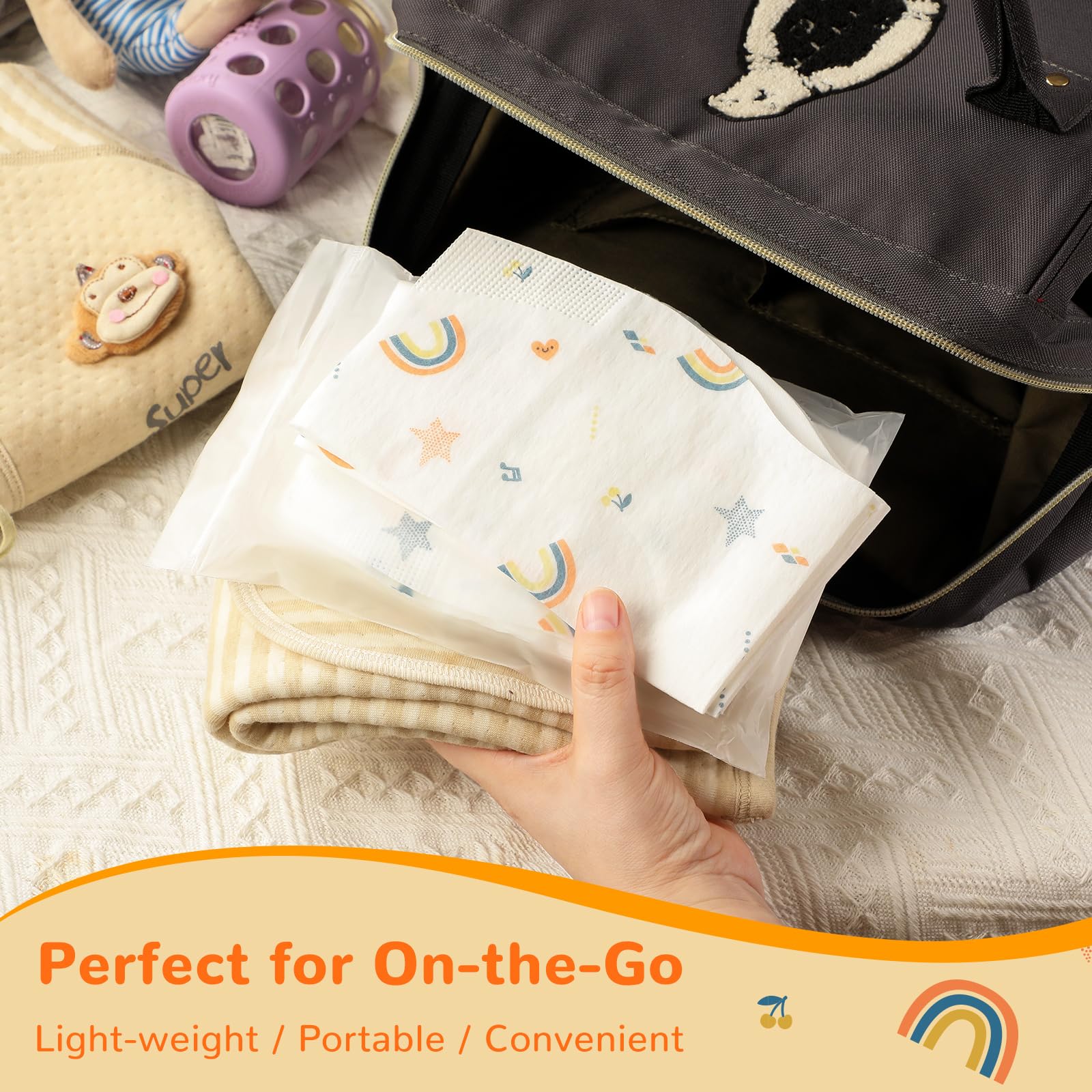 POIKSHARK rainbow-design-bib adds playful style while catching spills