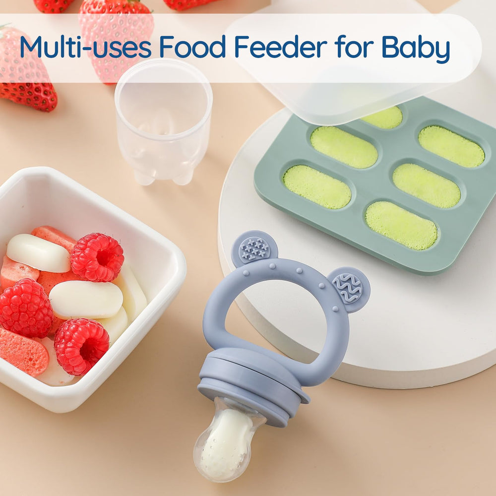 POIKSHARK soft silicone pouch teether supports soothing teething while introducing foods