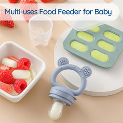 POIKSHARK soft silicone pouch teether supports soothing teething while introducing foods