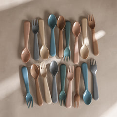 POIKSHARK toddler utensils forks close-up highlights safety with rounded edges for toddlers