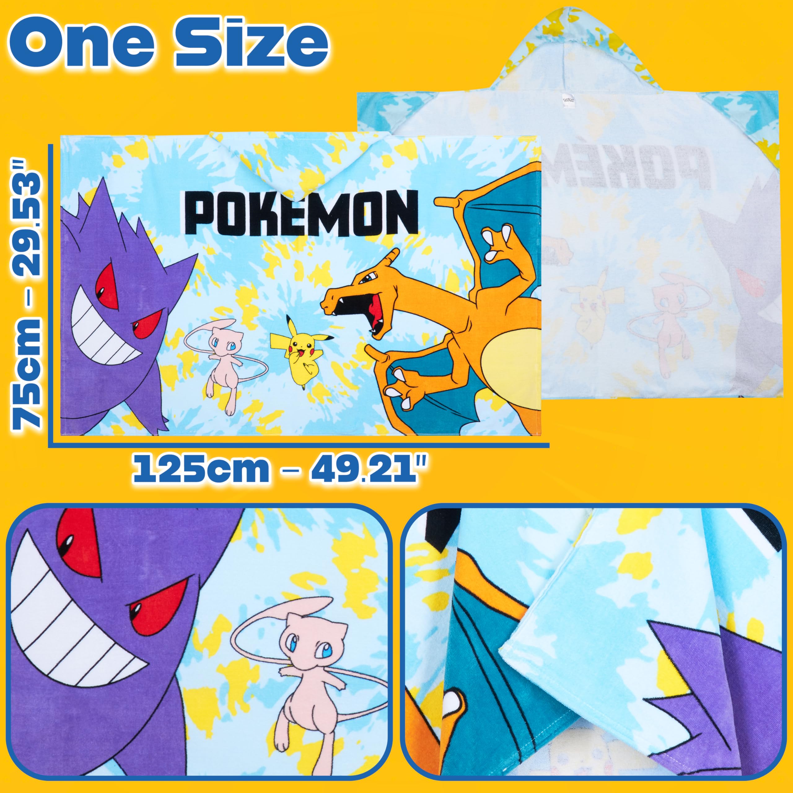 Pokemon hooded towel blue official merch loved by young fans
