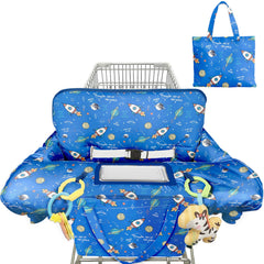 Polovillae blue space rocket cart cover protects baby from dirt on the go.