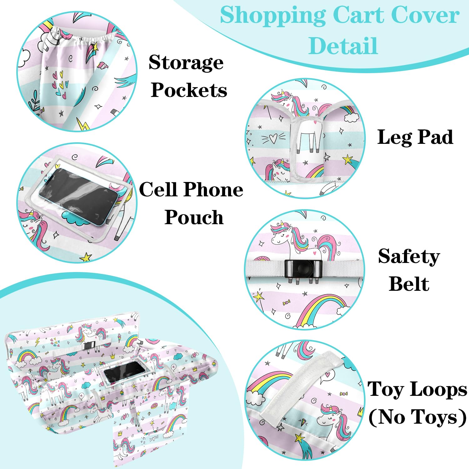 Polovillae padded cart cover flat lay highlights breathable fabric