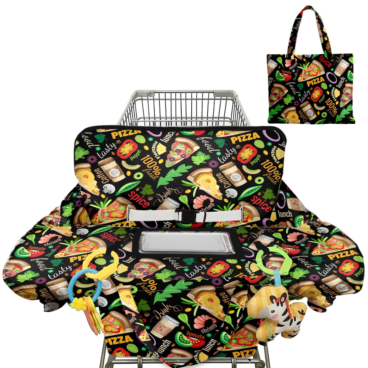 Polovillae shopping cart cover blue sailboat design—soft padding for comfy outings.